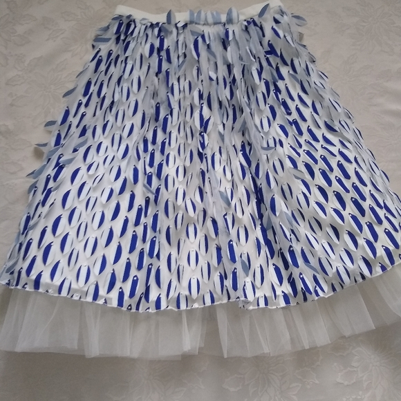 Rare find 🎀 Eva Franco Anthro tulle petal blue motif flare skirt - Picture 8 of 8